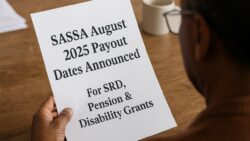 SASSA August 2025 Payout Dates Announced For SRD, Pension & Disability Grants